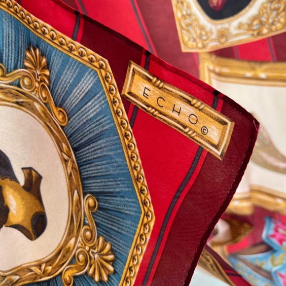 Vintage ECHO Large Silk Scarf Approx. 34" Square - Picture 4 of 6